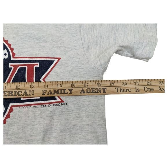 Vintage NFL Super Bowl XXVI 1992 Gray Single Stitch‎ LOGO 7 T-Shirt Sz S/M - Picture 7 of 9